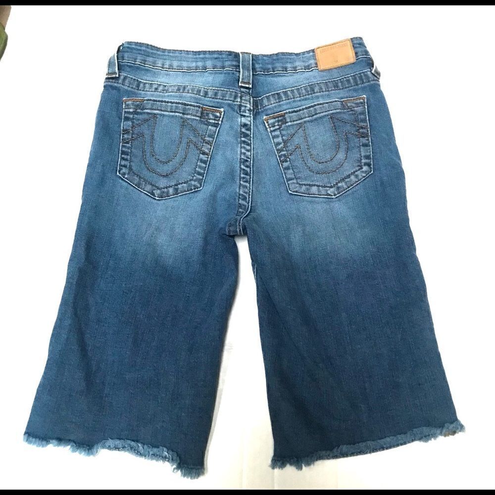 True Religion Geno cut off Bermuda denim shorts 14‎
